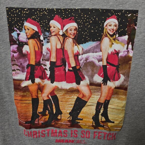 Mean Girls Christmas is So Fetch T-Shirt Women's XL Gray Graphic Print Casual - Picture 3 of 8